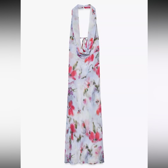 Zara Dresses & Skirts - Printed Floral Halter Dress